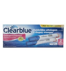 Clearblue Clearblue Zwangerschapstest digitaal ultravroeg (10 mIU/ml) (2st)