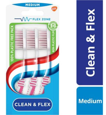 Aquafresh Tandenborstel clean & flex medium (3st) 3st