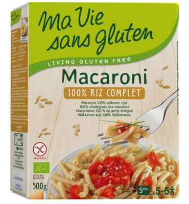 Ma Vie Sans Gluten Macaroni van volkoren rijst glutenvrij bio (500g) 500g