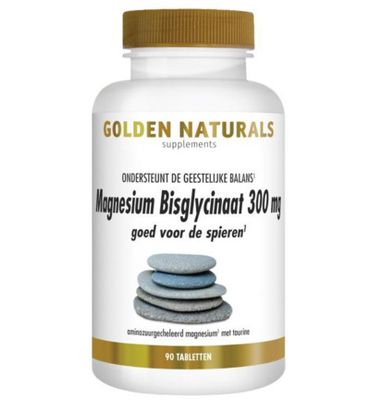 Golden Naturals Magnesium bisglycinaat 300 mg (90tb) 90tb