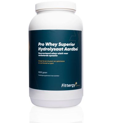 Fittergy Pro whey superior hydrolysate aardbei (1000g) 1000g