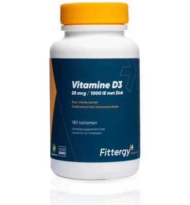 Fittergy Vitamine D3 25mcg met zink (180tb) 180tb