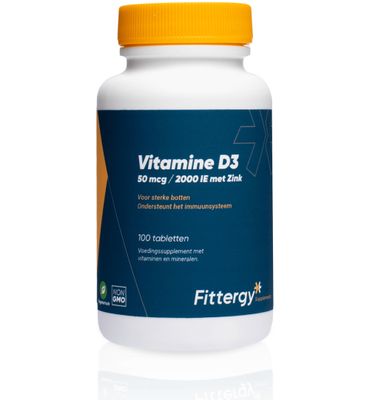 Fittergy Vitamine D3 50mcg met zink (100tb) 100tb