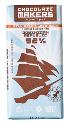Chocolatemakers Reep tres hombres 52% melk cac aonibs & koffie bio (80g) 80g