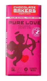 Chocolatemakers Chocolatemakers Pure love reep 65% puur fairtr ade bio (80g)