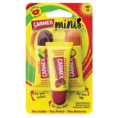 Carmex Lip balm mini assorti tube 3-p ack (1set) 1set