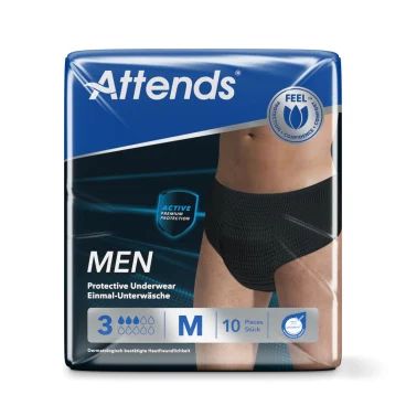 Attends Men discreet underwear zwart m aat M (10st) 10st