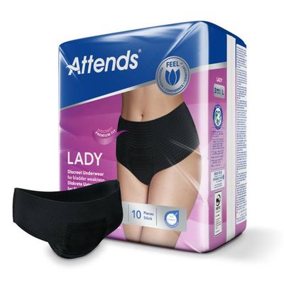 Attends Lady discreet underwear zwart 3M (10st) 10st