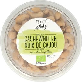 Nice & Nuts Nice & Nuts Cashewnoten zonder zeezout ger oosterd bio (175g)