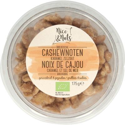 Nice & Nuts Cashewnoten karamel zeezout ge roosterd bio (175g) 175g