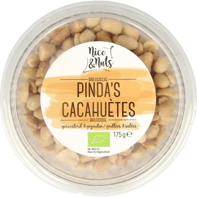 Nice & Nuts Pinda's met zeezout geroosterd bio (175g) 175g