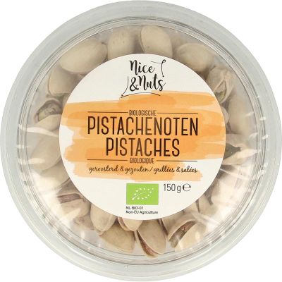 Nice & Nuts Pistache noten in dop gezouten geroosterd bio (150g) 150g