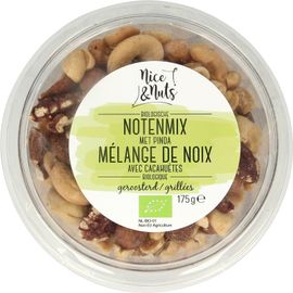Nice & Nuts Nice & Nuts Notenmix met pinda zonder zeez out geroosterd bio (175g)