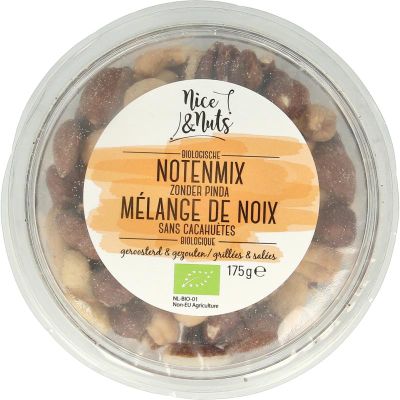 Nice & Nuts Notenmix zonder pinda met zeez out geroosterd bio (175g) 175g