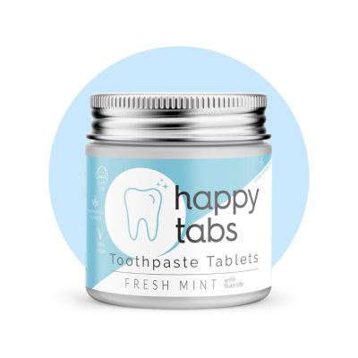 Happy Tabs Tandpasta tabletten fresh mint met fluoride (80tb) 80tb