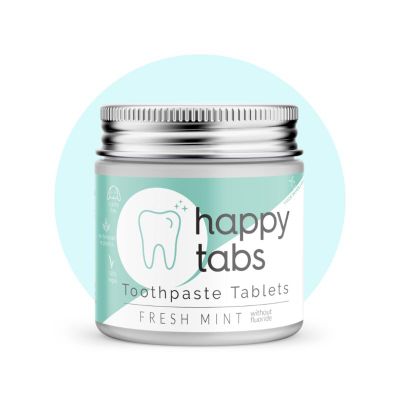 Happy Tabs Tandpasta tabletten fresh mint zonder fluor (80tb) 80tb