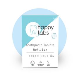 Happy Tabs Happy Tabs Tandpasta tabletten fresh mint met fluoride navul (120tb)