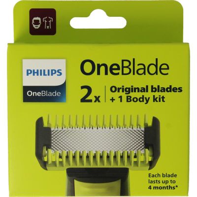 Philips Oneblade face & body mesjes na vulverpakking (2st) 2st
