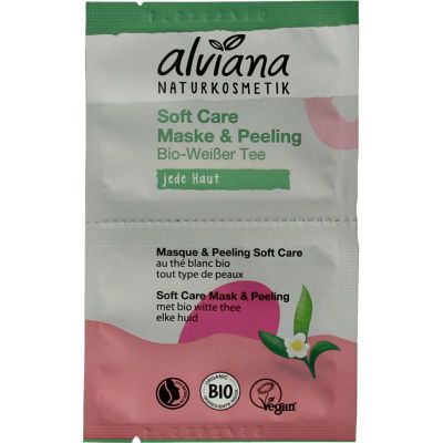 Alviana Soft care mask & peeling met b iologisch witte thee (2st) 2st