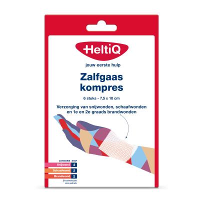 HeltiQ Zalfgaaskompres 7.5 x 10cm (6st) 6st