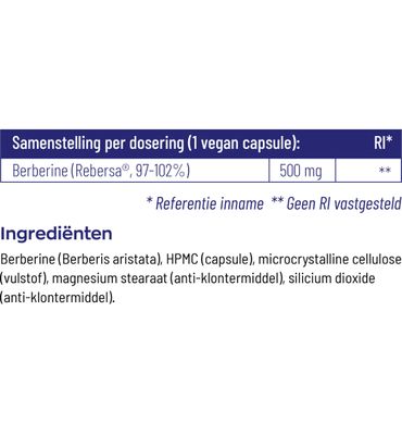 Vitakruid Berberine 500 Rebersa 97-102% null