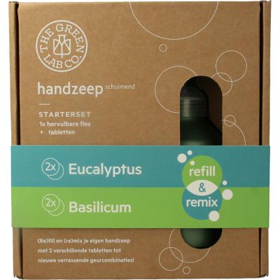 The Green Lab Co Handzeep premium starterset eu calyptus & basilicum (1set) 1set