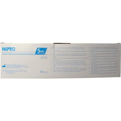 Nipro Injectiespuit 2-delig 5ml luer slip excentrisch (100st) 100st