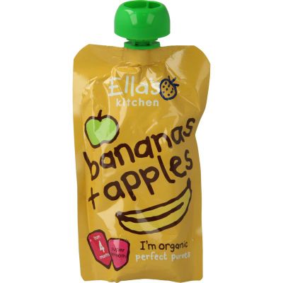 Ella's Kitchen Bananas & apples 4 maand knijp zak (120g) 120g