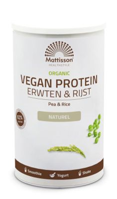 Mattisson Vegan protein erwten & rijst naturel bio (500g) 500g