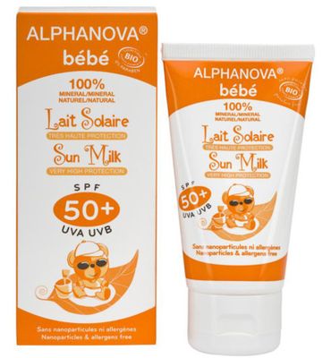 Alphanova Sun Sun zonnebrand milk baby SPF50 zonder parfum (50g) 50g
