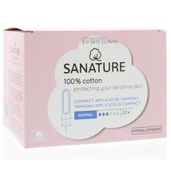 Sanature Sanature Tampons normaal compact applicator (20st)