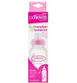 Dr Brown's Dr Brown's Options+ overgangsfles smalle hals roze 250ml (1st)