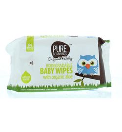 Pure Beginnings Pure Beginnings Biodegradable baby wipes aloe (64st)