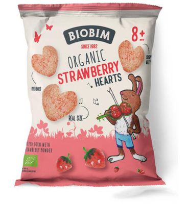 Biobim Strawberry hearts 8+ maanden bio (20g) 20g