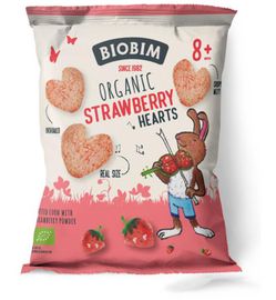 Biobim Biobim Strawberry hearts 8+ maanden bio (20g)