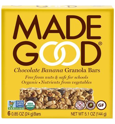Made Good Granola bar chocolate banana 24 gram bio (6x24g) 6x24g