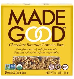 Made Good Made Good Granola bar chocolate banana 24 gram bio (6x24g)