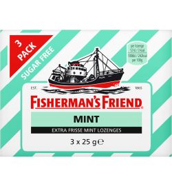 Fisherman s Friend Fisherman s Friend Strong mint suikervrij 3-pack (3x25g)