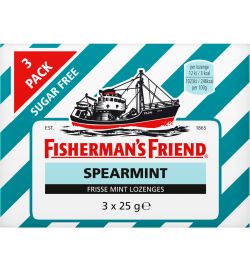 Fisherman s Friend Fisherman s Friend Spearmint suikervrij 3-pack (3x25g)