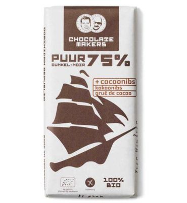 Chocolatemakers Tres hombres 75% cacaonibs bio (80g) 80g