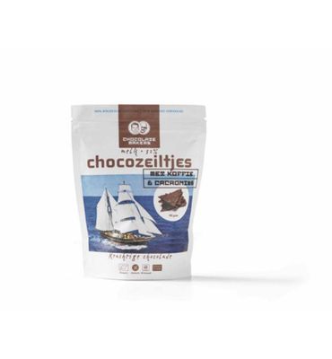 Chocolatemakers Chocozeiltjes donkere melk 52% koffie & nibs bio (100g) 100g