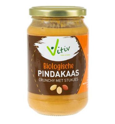Vitiv Pindakaas crunchy met stukjes bio (350g) 350g