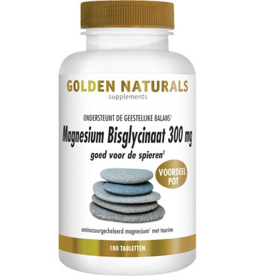 Golden Naturals Magnesium bisglycinaat 300 mg (180tb) 180tb