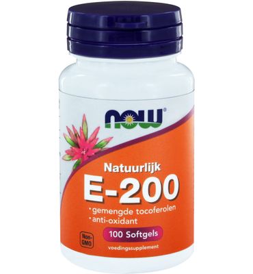 Now Vitamine E-200 natuurlijke gemengde tocoferolen (100sft) 100sft