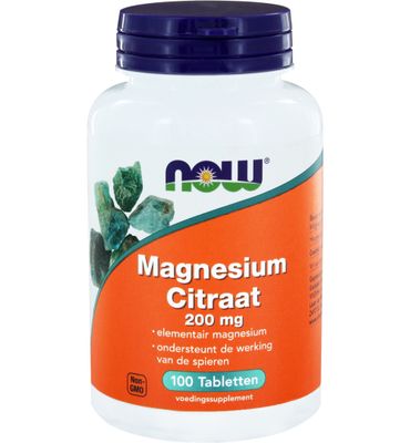 Now Magnesium citraat 200 mg (100tb) 100tb