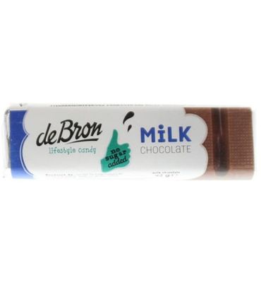 De Bron Chocolade melk reep suikervrij (42g) 42g