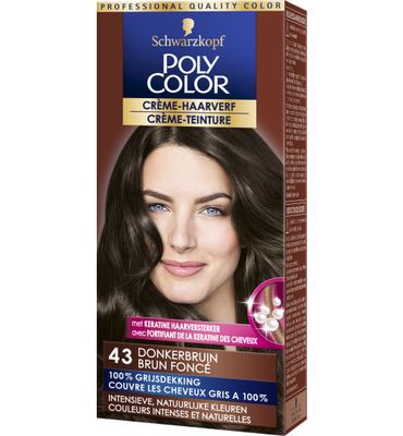 Poly Color Creme haarverf 43 donkerbruin (90ml) 90ml