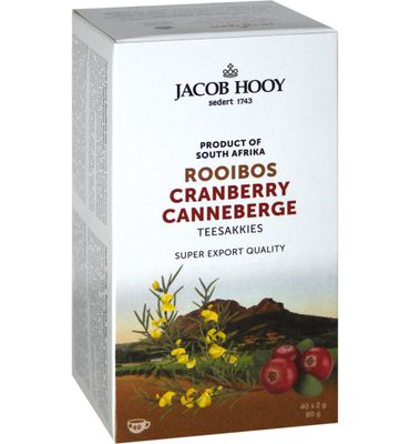 Jacob Hooy Rooibosthee cranberry (40st) 40st