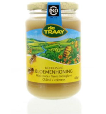 De Traay Bloemenhoning creme bio (450g) 450g