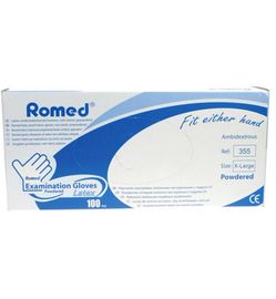Romed Romed Latex handschoen niet steriel gepoederd XL (100st)